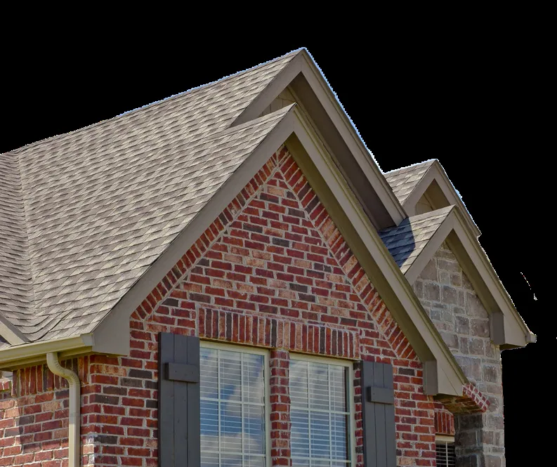 Exterior of a North Texas brick home with a finished roof